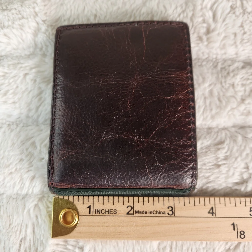Fossil Men's Leather Bifold Wallet with Flip ID Brown/Green
